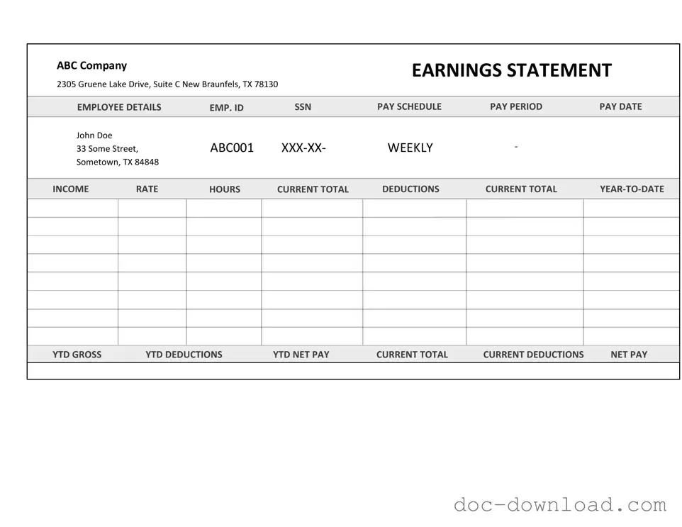 Fill Out Your Independent Contractor Pay Stub Template