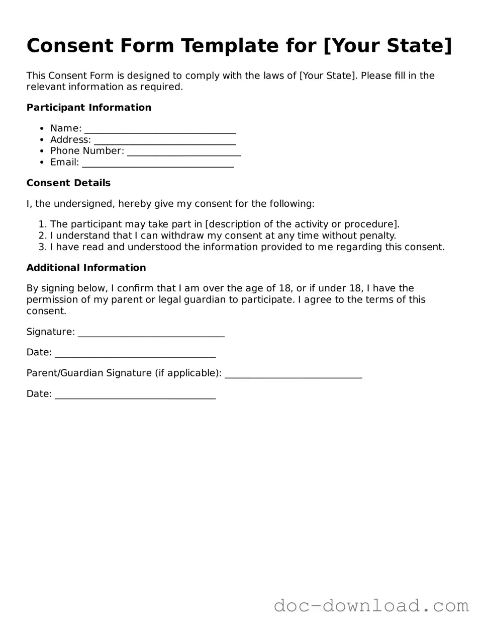 Printable Consent Template