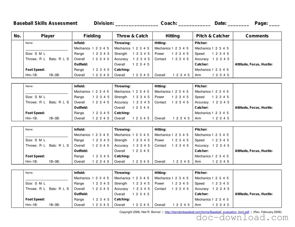 Fill Out Your Baseball Assessment Template