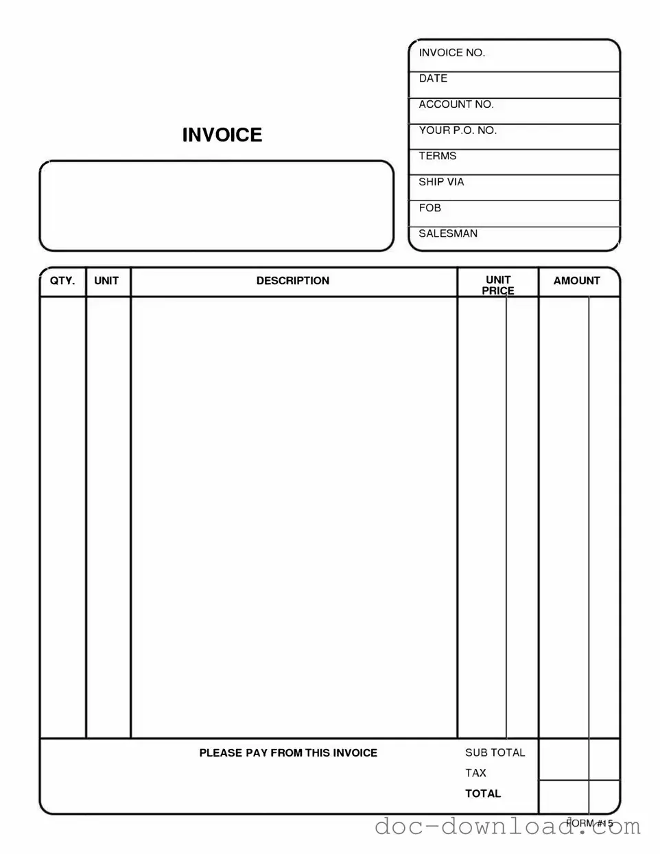 Fill Out Your Free And Invoice Pdf Template