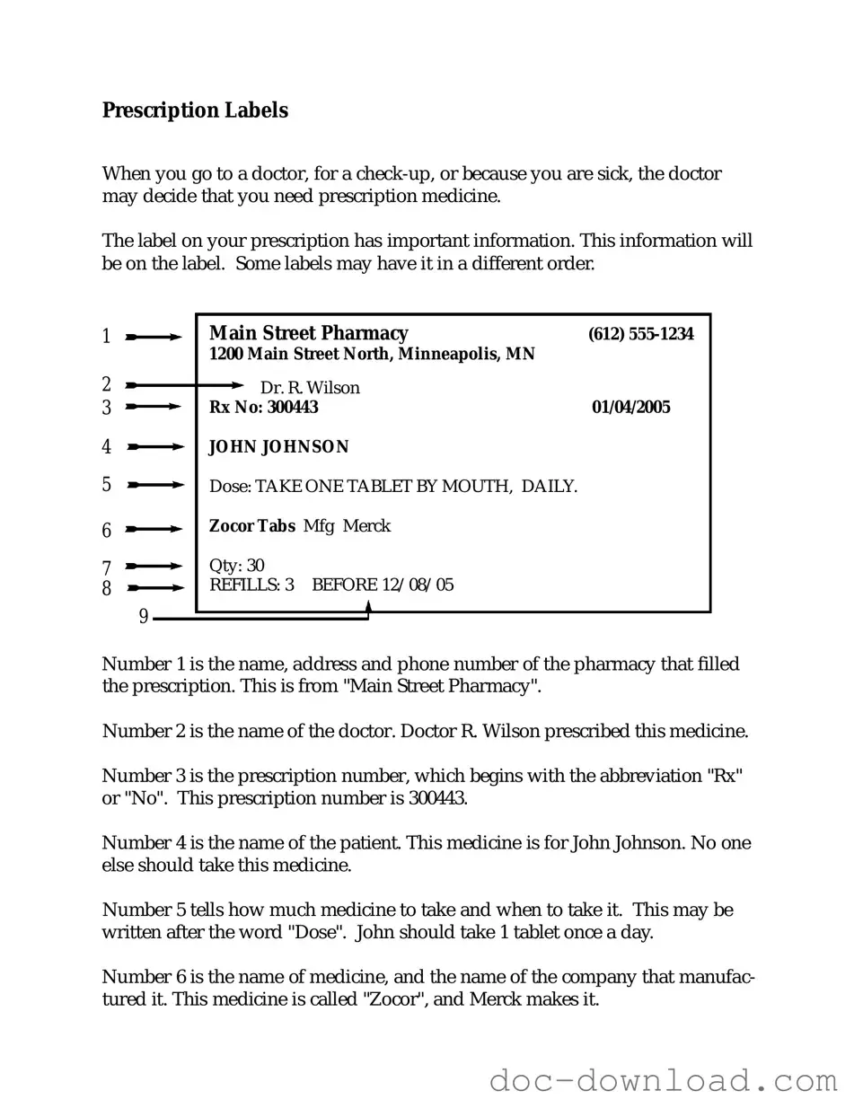 Fill Out Your Prescription Label Template