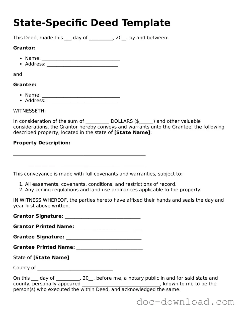 Printable Deed Template