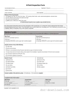 Fill Out Your 4 Point Inspection Template