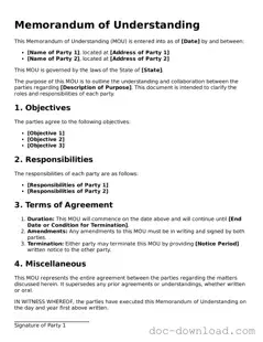 Printable Memorandum of Understanding Template