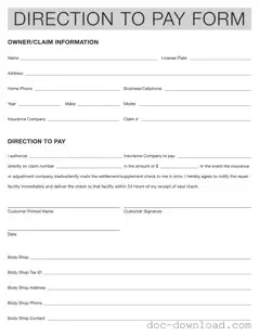 Fill Out Your Authorization And Direction Pay Template