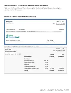 Fill Out Your Payroll Check Template