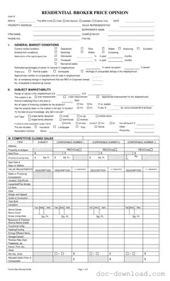 Fill Out Your Broker Price Opinion Template