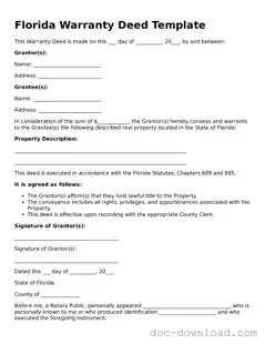 Blank  Deed Document for Florida