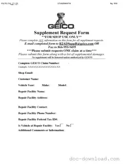 Fill Out Your Geico Supplement Request Template