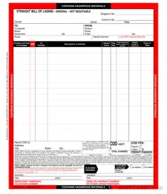 Fill Out Your Hazard Bill Of Ladden Template