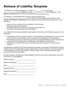 Printable Release of Liability Template