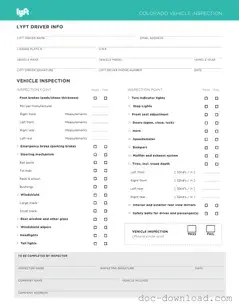 Fill Out Your Lyft Inspection Template