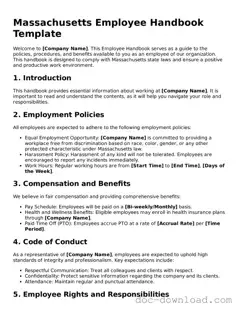 Blank  Employee Handbook Document for Massachusetts