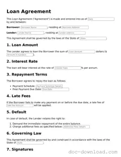Printable Loan Agreement Template