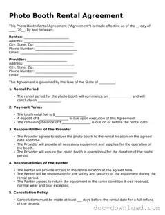 Printable Photo Booth Rental Agreement Template