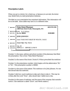 Fill Out Your Prescription Label Template