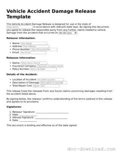 Printable Vehicle Accident Damage Release Template