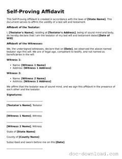 Printable Self-Proving Affidavit Template