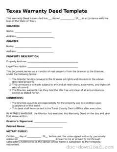 Blank  Deed Document for Texas