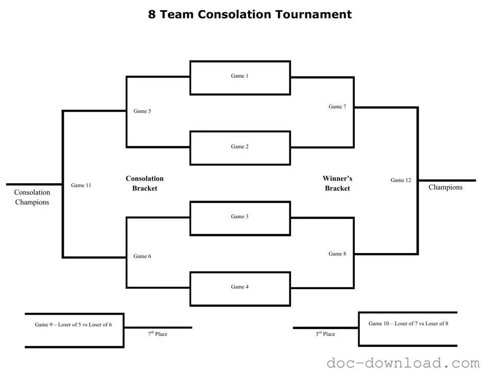 Fill Out Your Tournament Consolation Bracket Template